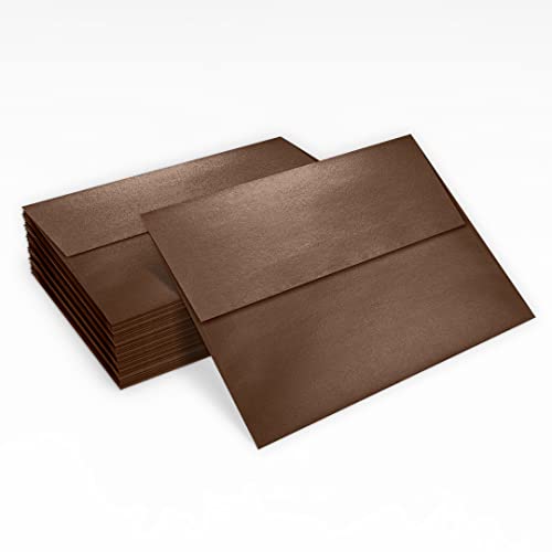 LUXPaper A7 Invitation Envelopes | Peel & Press | 5 1/4" x 7 1/4" | Bronze Metallic | 80lb. Text | 50 Qty - color: Bronze Metallic, size: 50 Qty.