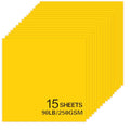 15Sheets Yellow Cardstock Paper, 12x12 Card stock for Cricut, Thick Construction Paper for Card Making, Scrapbooking, Craft 90 lb / 250 gsm (Yellow) - color: Yellow