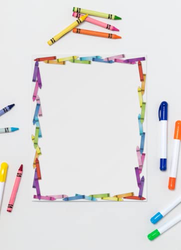 Stonehouse Collection Colorful Crayon Letterhead, 8.5" x 11", 60 Sheets | Ideal for Home & Office. Premium 60lb Matte Paper, 92 Brightness for Vivid Color Printing, USA Made - color: Crayons