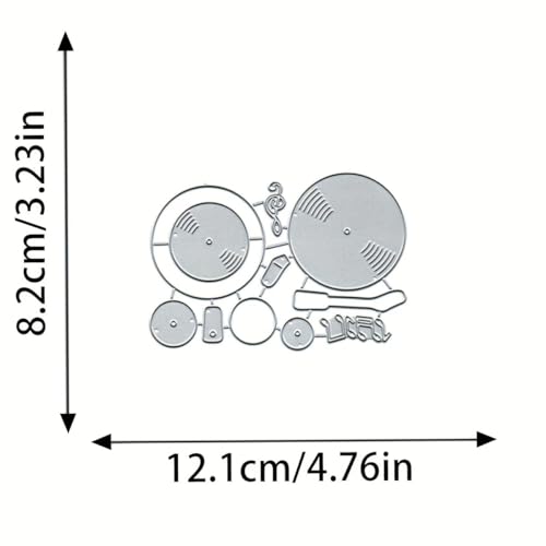 Lapoo Tool Metal Cutting Die for Scrapbooking - Durable, Cut Stencils for DIY Scrapbook Photo Album Decorative Paper Card, Card Making Supplies, Embossing (Music Record 4.8 x 3.2 in) - color: Music Record 4.8 x 3.2 in