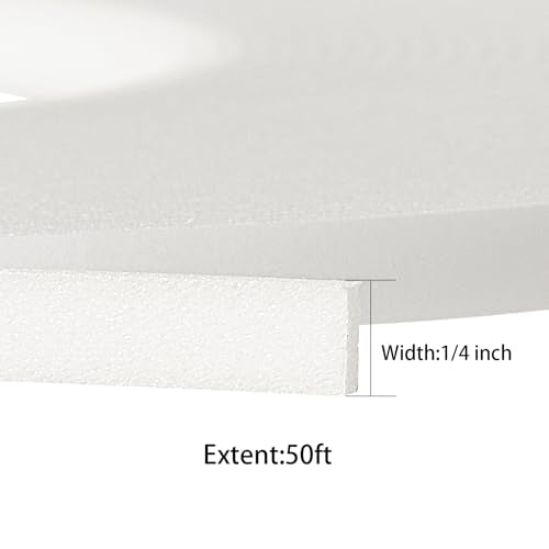 2 Roll of White Double Sided Foam Tape,PE Foam Tape，Sponge Soft Mounting Adhesive Tape (1/4 Inch by 50 Feet) - color: White, size: 1/4 Inch (6mm)