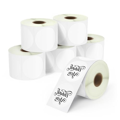 BETCKEY - 2" (51 mm Circle) Round Thermal Labels, [6 Roll/4500 Labels] - color: 06-rolls (4500 Labels)