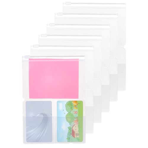 AHANDMAKER 6 Pack Clear Inserts Pouch 4 Insert Zipper Pocket Refill Clear Zipper Pocket for Refillable Travel Journals Notebook Planners Accessories, Size - 7" x 5.1" - size: 18x13x0.1cm