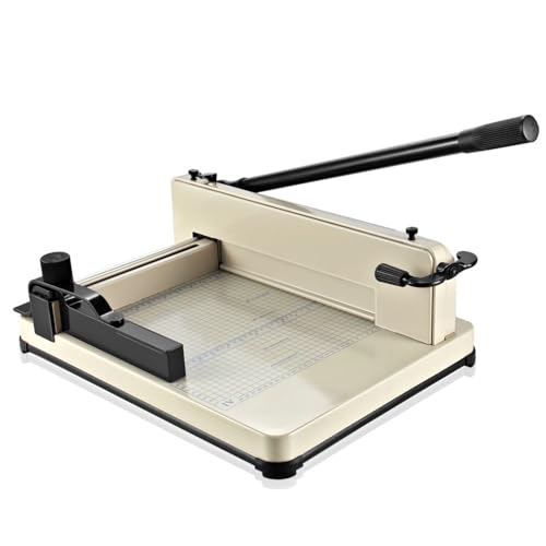 Flexzion Guillotine Paper Cutter 12" A4 Professional Industrial Heavy Duty Scrapbooking Metal Base Trimmer Machine 400 Sheet Capacity for Office Commercial Photocopy Printing Shop