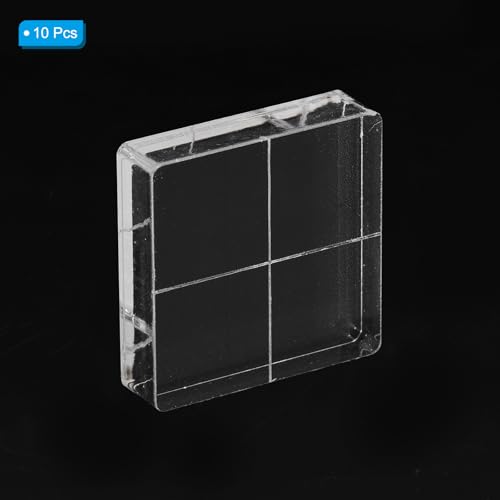 PATIKIL Acrylic Stamp Block, 10 Pack Stamping Block Square Shape with Grid Lines Decorative Mounting Blocks Set for Scrapbooking DIY Crafts Card Making, 1" x 1" - size: 1" x 1"