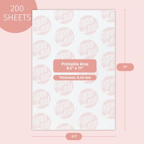 Printable Edible Wafer Paper Sheets from paper2eat (0.40 mm - 200 count/Plain) - style: 0.40 mm - 200 count / Plain