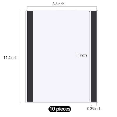 10 Pcs 8.5'' x 11'' Rigid Magnetic Sign Holders - Clear Plastic Document Frames with Magnet Borders for Letter Size Posters - Perfect for Home, Office, and Store Displays - color: 10Pcs