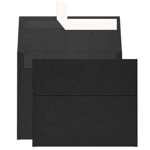 100 Pack Goefun Black A2 Envelopes Self Seal, 4.375 x 5.75, 120 GSM - color: black, size: A2