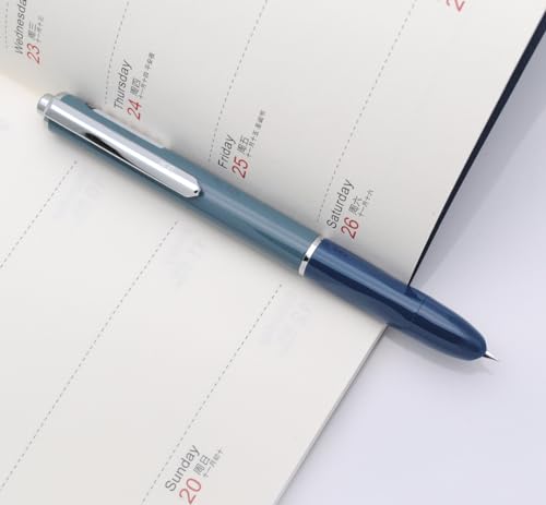 OASO K016 Retractable Fountain Pen Set 0.5mm with 4pcs Blue Ink Cartridges Smooth Writing for School Students (Deep Sea Blue) - color: Deep Sea Blue