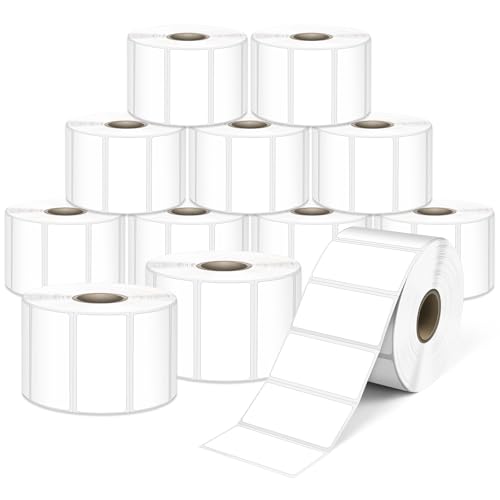 L LIKED 15600 Direct Thermal Labels 2"x1", Barcode Adress Labels | 12 rolls, 1400 labels/Roll, Block Old Information, Strong Adhesive, BPA Free, Compatible with Most Desktop Printers - size: 2"x1"-12 Rolls