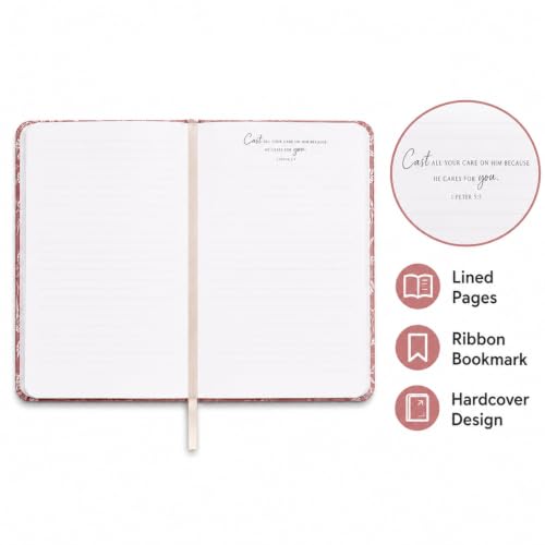 Eccolo Christian Journal Notebook Hardcover Lay Flat 192 Ivory Lined Pages - color: Beech, size: 6X8