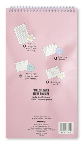 iscream Fold and Send Girls Stationery Card Pad with Seals - Daisy Smiles - color: Daisy Smiles
