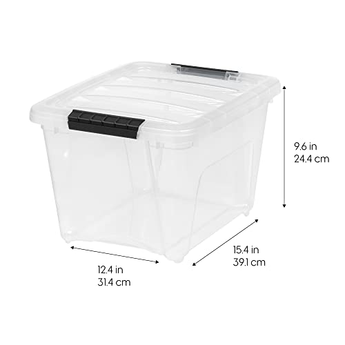 IRIS USA 4-Pack 19 Quart Storage Bins with Lids, Clear - color: Clear, size: 19 Qt, style: 4 Pack