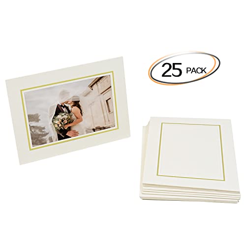 Golden State Art, Paper Picture Frames, 4X6, Ivory Gold Lining, 25 Pack - color: Ivory/Gold Lining, size: 25 Pack