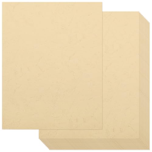 Epakh 100 Pcs Old Age Parchment Paper 8.5 x 11 Inch Standard Letter Vintage Colored Old Parchment Double Side Printing Paper (Textured Beige) - color: Textured Beige