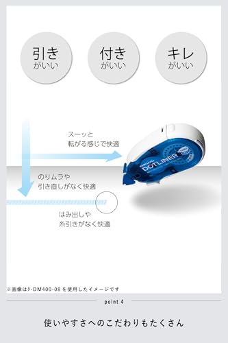 KOKUYO Glue Tape Set for Scrapbooking, 52.5 ft x 0.33 in Double Sided Tape Roller and Extra Refill for Crafts, Blue Dot Pattern Tape Runner, Adhesive Scrapbook Supplies. Japan Import