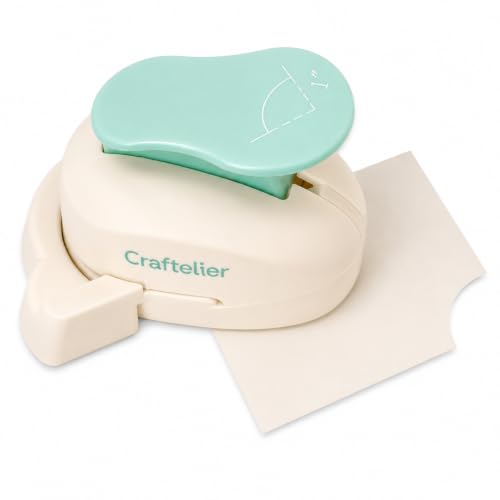 Craftelier - Stub Shaped Corner Punch with Snap Lever for Curved Die Cutting on Paper and Cardboard | Specially for Scrapbooking and Crafting | Shape Size 25 mm Diameter - size: Stub