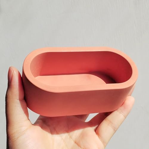 Wehous 2PCS Oval Plant Pot Mold Candle Holder Storage Box Jar Silicone Molds for Epoxy Resin Casting Unique Jewelry Trinket Container Bowl Resin Concrete Cement Molds DIY Art Craft Table Home Decor - color: 2x oval