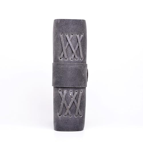 Leather Bound Vintage Journal for Women & Men – Book of Shadows – Lock Closure – 200 Pages of Antique Deckle Edges Handmade Paper (Ash Grey, 8 x 6 inches) - color: Ash Grey, size: 8 x 6 inches