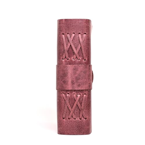 Leather Bound Vintage Journal for Women & Men – Book of Shadows – Lock Closure – 200 Pages of Antique Deckle Edges Handmade Paper (Burgundy, 10 x 7 inches) - color: Burgundy, size: 10 x 7 inches