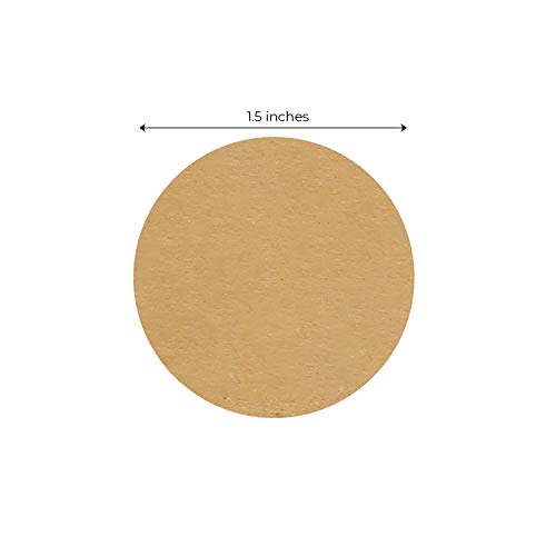 1.5" Brown Kraft Stickers / 500 Blank Brown Labels Roll/DIY Crafting Canning Project Permanent Adhesive Small Label/Made in The USA - size: 1.5"
