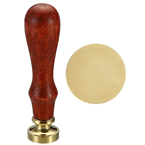 PATIKIL 20mm Round Blank Wax Seal Stamp, Removable Brass Head Without Carving Wooden Handle Retro for Envelope Invitation Wine Packing Gift Wrapping - size: 20mm