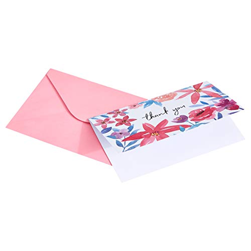 Amazon Basics Thank You Cards and Envelopes, 48 Count, Floral Assorted Designs - size: 4 x 6 inches