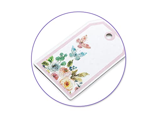 Birds and Bicycles Die-Cut Glitter Shapes - for Journals, Cards Scrapbooks, Crafts - 50 Pieces