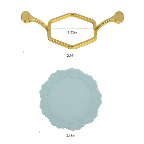 Metal Wax Seal Mold, Hexagonal Wax Seal Stamp Mold with Silicone Waxing Mat for DIY Craft, Envelopes, Gifts and Wine Packaging - style: Hexagonal
