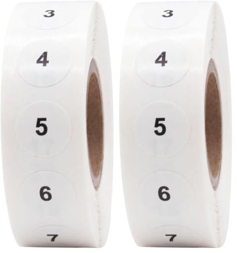 Consecutive Number Stickers 1-1,000 0.50 Inch 1,000 Total Labels (Pack of 2) - size: small (Pack of 2)