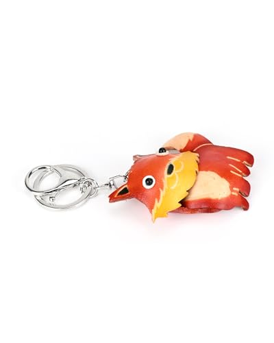 Leather Keychain Vintage Handmade Key Chain Purse Charm Gift for Women Girl - color: Fox