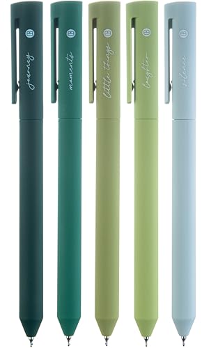 DIVERSEBEE Gel Ink Pens Assorted Colors, 0.5 mm Fine Point (Green) | Bible Pens No Bleed Through with Cute Fine Tip, Bible Study Journaling Supplies Set, 5 Pack - color: Green, size: 1 Count (Pack of 5)