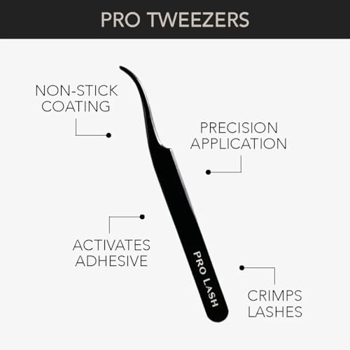 Pro Lash Lash Extension Tweezers, Precision Eyelash Tweezers
