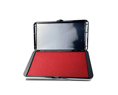 IMARK Large Stamp Pad, Premium Quality Felt Pad, 3.45” x 6.20”, Lightweight (Red) - color: Red