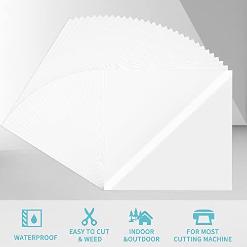 Glossy White Permanent Vinyl, (30 Pack, 12” x 12”) Permanent Vinyl Bundle for Silhouette, Cameo Cutters, Signs, Scrapbooking, Craft Die Cutters - color: 30 Pack Glossy White