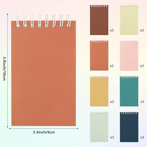 Hooqict 24 Pack Pocket Notebook Small Spiral Notepad Mini Journal Notebooks Colorful Pocket Notepads Memo Pads for Kids, Nurse, Office, Back to School Supplies, 3.9 x 2.4 Inch - style: Multicolor 6