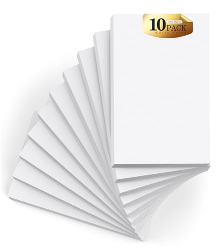 Small Note Pads 3x5 Pocket Notepad, 10 Pack Server Note Pads 3x5, Memo Pads | White Scratch Pads, Small Writing Pads 3x5 White Paper, 50 Sheets per Blank Mini Notepads 3x5 Scratch Paper for Work/School - color: White- 10 Pack, size: 3x5