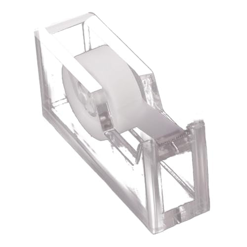 Kantek Clear Acrylic Office Tape Dispenser, Fits Standard 3/4" Refill Rolls, Office Organizer, Desk Accessory, 1.8" x 5.6" x 2.9", Non-Skid Feet for Single Handed Dispensing