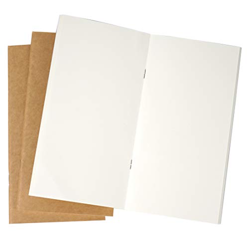 Moterm Travelers' Notebook Refills Insert, Set of 3(Unlined/Blank) | Size: Standard, 100gsm Paper - style: Unlined