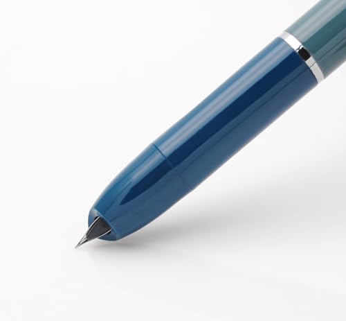 OASO K016 Retractable Fountain Pen Set 0.5mm with 4pcs Blue Ink Cartridges Smooth Writing for School Students (Deep Sea Blue) - color: Deep Sea Blue