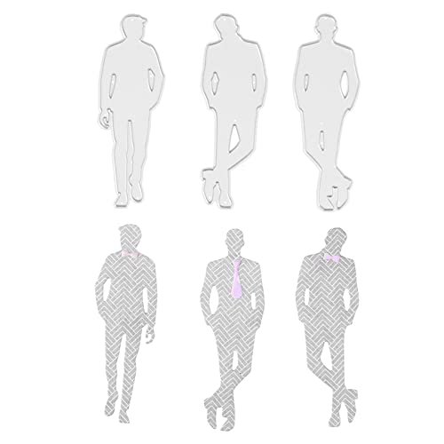 Briartw 6pcs Cool Professional Men Cutting Dies Embossing Dies Stencil Template Mould for DIY Scrapbooking Photo Album Paper Card Making Craft Wedding Party Decoration DIY Gift Father Die-Cuts - color: Men