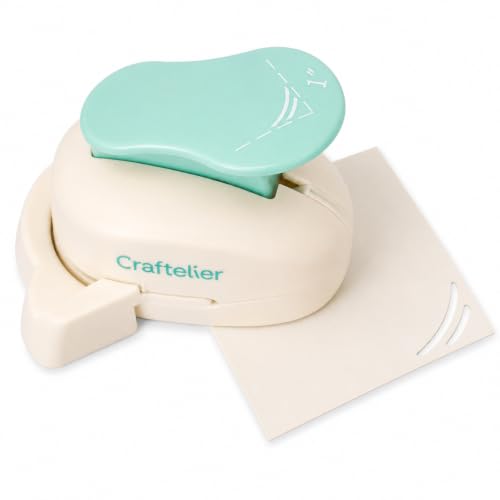 Craftelier - Croissant Shaped Corner Punch with Snap Lever for Curved Die Cutting on Paper and Cardboard | Specially for Scrapbooking and Crafting | Shape Size 25 mm Diameter - size: Croissant