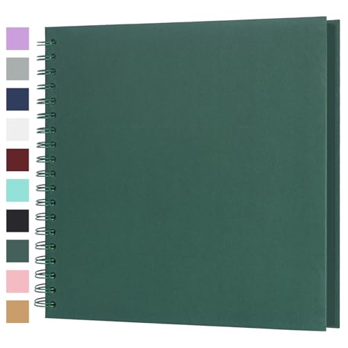 Scrapbook Album 10x10 Inches 40 Pages Hardcover Kraft Paper Green - color: Green, size: 10"x10" 40 Pages