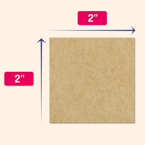 2" x 2", Printable Brown Kraft Labels Stickers Square - 150 Sheets | Laser/Inkjet Printing, comes with Print Templates - size: 150 Sheets, style: 2" x 2" | 12 per Sheet