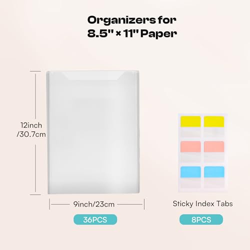 Caydo 12 PCS Paper Organizer, 8.5 x 11 Paper Storage with 18 PCS Sticky