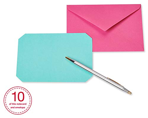 American Greetings Single Panel Blank Cards with Envelopes, Bright Colors, Patterns and Shapes (40-Count) - color: blue, green, yellow, pink