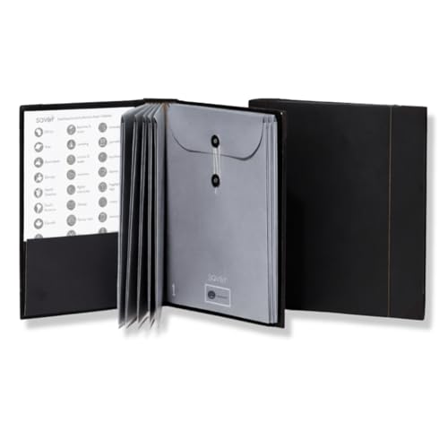 Savor | 2025 Edition Travel Keepsake Folio® | Travel Journal for Memories: Passports, Photos, Tickets, Souvenirs | Hand-Illustrated Labels | Perfect for Travel Lovers and Graduation Gift (Black) - color: Black