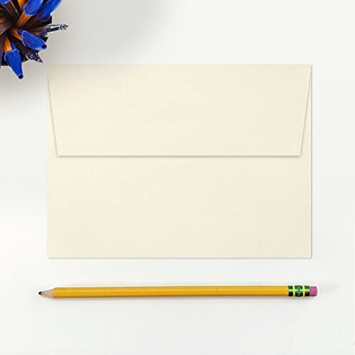 LUXPaper A7 Invitation Envelopes | Peel & Press | 5 1/4" x 7 1/4" | Natural Linen | 80lb. Text | 500 Qty - color: Natural Linen, size: 500 Qty.