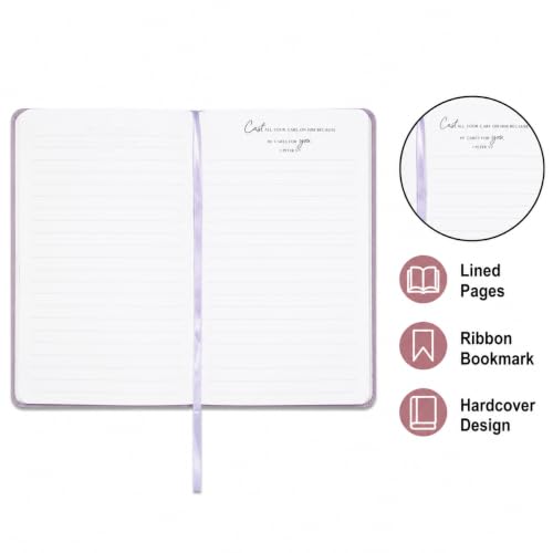 Eccolo Christian Journal Notebook Hardcover Lay Flat 192 Ivory Lined Pages - color: Lavender, size: 6X8