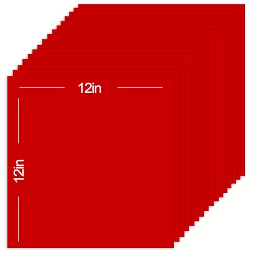 15Sheets Red Cardstock Paper 12x12 Card stock for Cricut, Thick Construction Paper for Card Making, Scrapbooking, Craft 90 lb / 250 gsm (Red) - color: Red